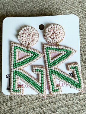 Delta Zeta Beaded Earrings, NWT